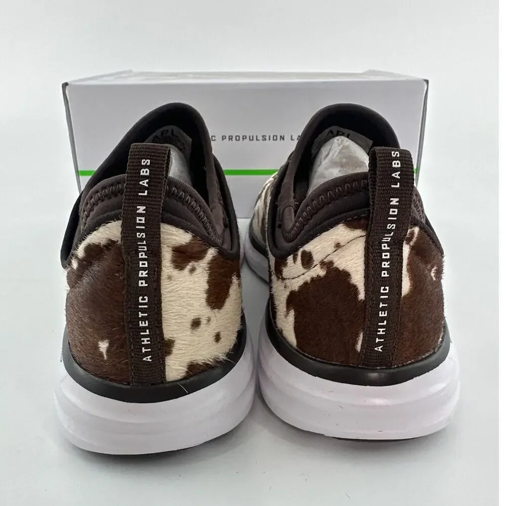 APL Women's Deep Brown White Cow Iconic Phantom Sneakers Size 8